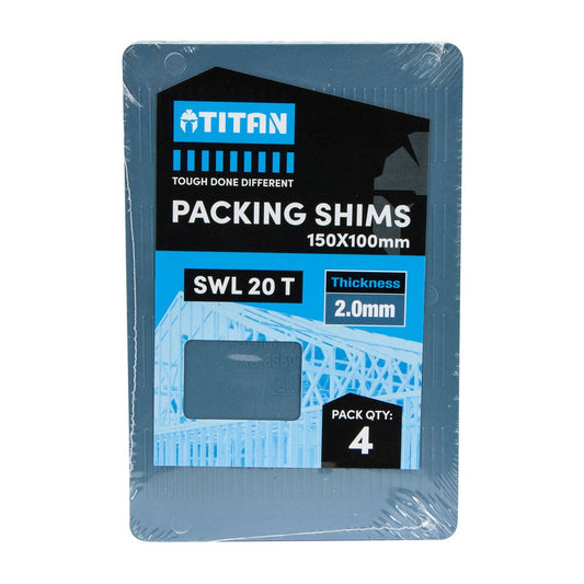 Titan 4 Piece Blue Shim Packing - 2 x 150 x 100 mm - Heavy-Duty, No-Slip - Auzzistore