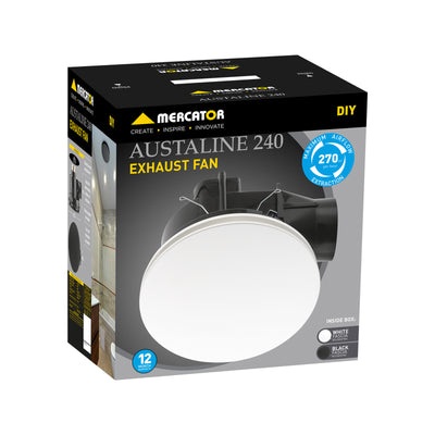 Mercator 240mm White Diy Plug In Round Exhaust Fan