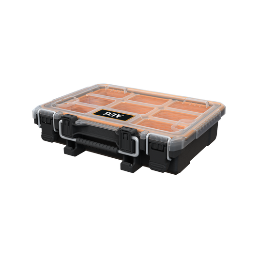 AEG Quickstack 2.0 Clear Top Half Organiser - 347mm x 269mm x 93mm - Durable Storage - Auzzistore
