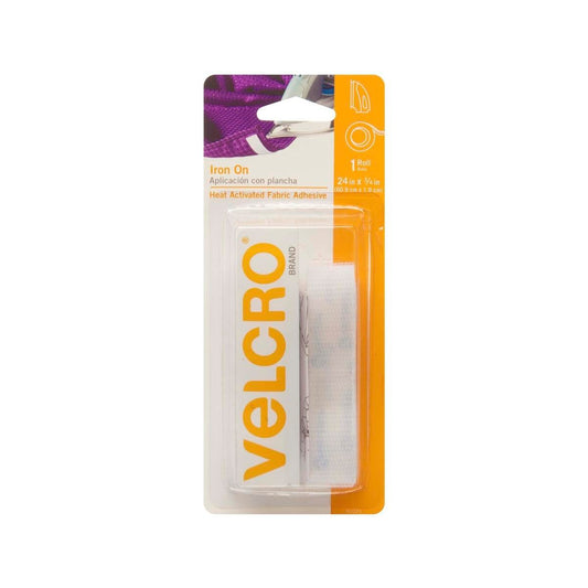 Velcro Brand Iron On Roll - 609mm x 19mm - White - Heat-Activated Adhesive