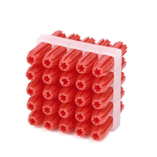 Ramset Wall Plugs 6 x 25mm Plastic Red 25 Pack Light Duty Anchoring - Auzzistore