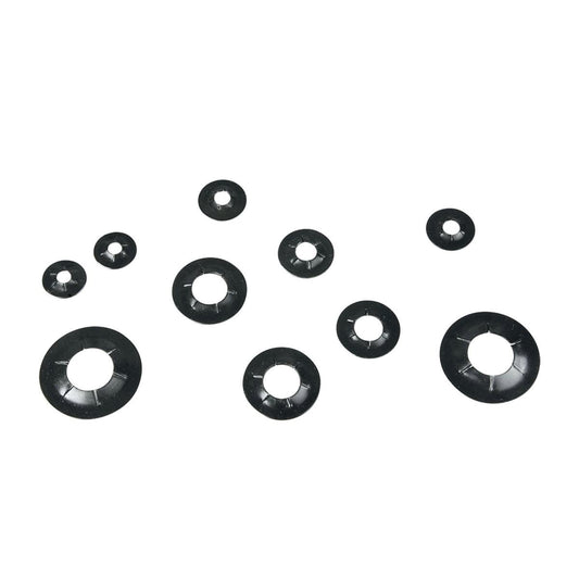 Pinnacle Shaft Rings - 4mm to 12mm - Metal - Black - 12 Pack - Auzzistore