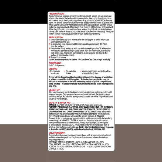 White Knight Squirts Spray Paint - 310g - Mission Brown - Gloss - Solvent Based – view 2 - Auzzistore