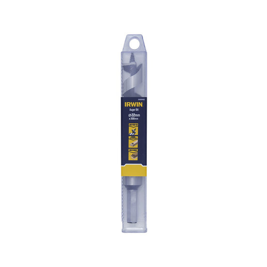 Irwin Auger Bit 22mm x 200mm - Hardened Steel - Self-Pulling Thread – view 2 - Auzzistore