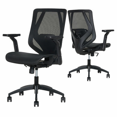 TrueWellness All Mesh Mid-Back Chair 52913-BLK Black Breathable Mesh