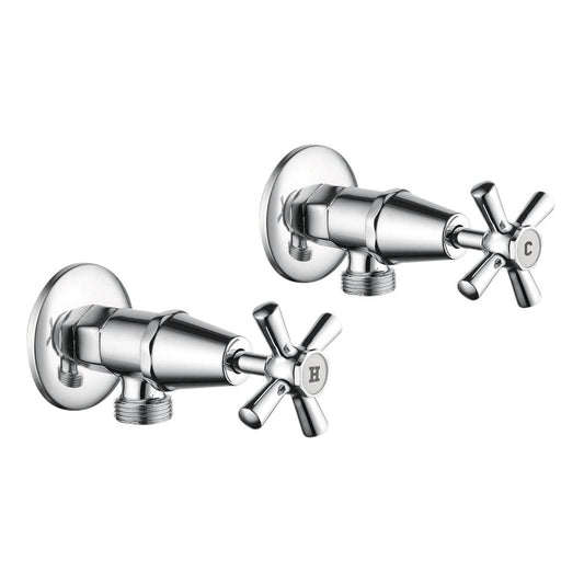 Estilo Chrome Jumper Valve Cross Handle Washing Machine Set - 1245mm x 65mm x 245mm - Lead-Free Construction - Reliable Water Flow Control - Auzzistore