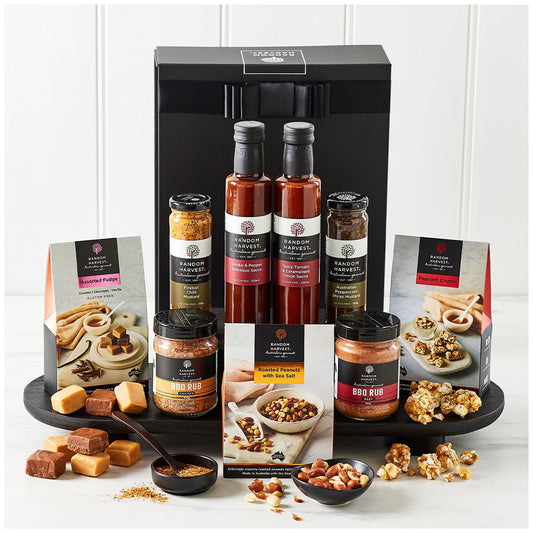 Random Harvest BBQ Collection Hamper 1kg - Sauces, Rubs & Sweet Treats