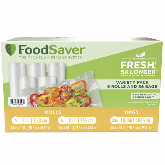 Foodsaver Vacuum Seal Rolls & Bags Variety Pack 2206071 - Auzzistore