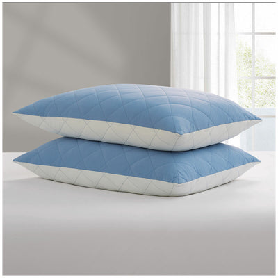 Hotel Grand Breathable Extra Cooling Pillow 2 Pack PCM White/Blue K222220