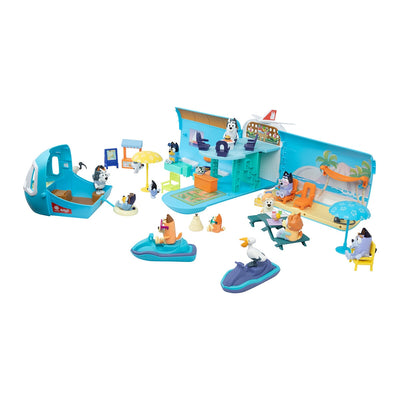 Bluey Holiday Family Trip Airplane Playset With Sounds 19171 Plastic