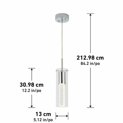 Artika Essence 1L 3CCT LED Pendant Light OME1LB-C6 Chrome Bubble Glass