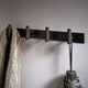 Adoored 4 Hook Rack - Black Knurled - 400mm - Durable Steel - Easy Install