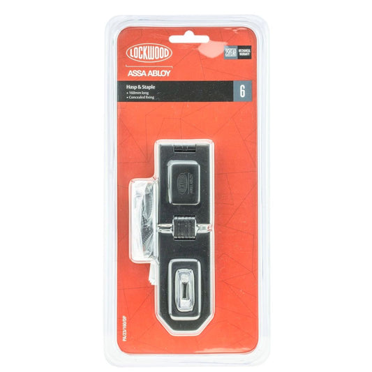 Lockwood Hinged Hasp and Staple 160mm Steel Security Solution - Auzzistore