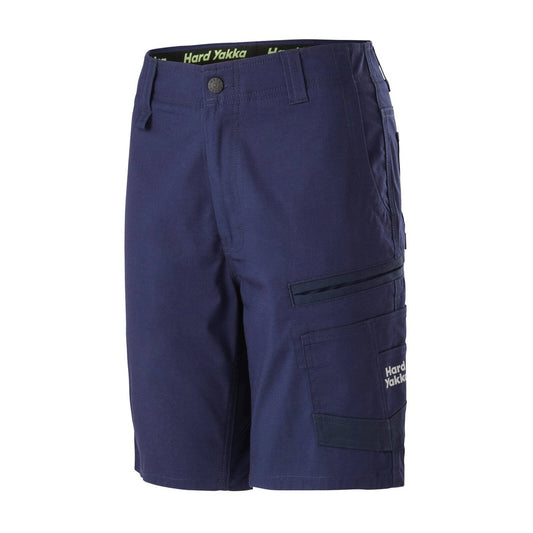 Hard Yakka Women's Raptor Mid Shorts Size 8 - Navy - Durable Workwear