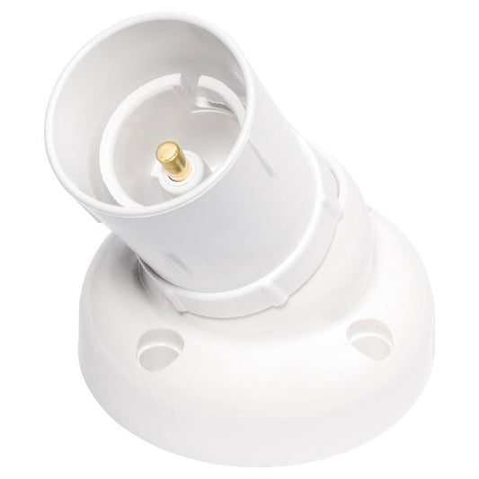 HPM Adjustable Angle Batten Holder - 64mm Diameter - White - Easy Install