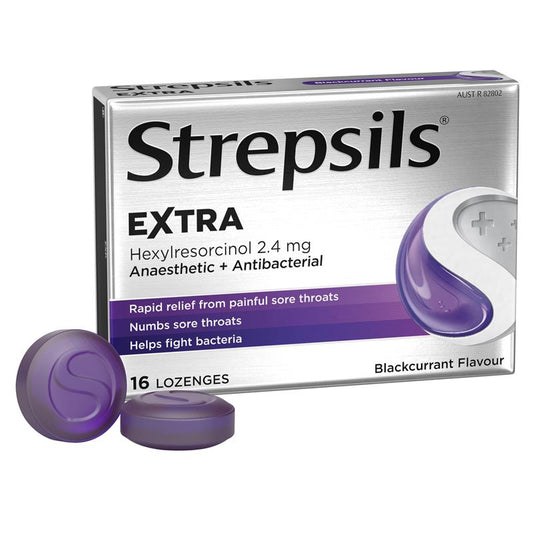 Strepsils Extra Blackcurrant Sore Throat Lozenges - 16 Pack - Auzzi Store