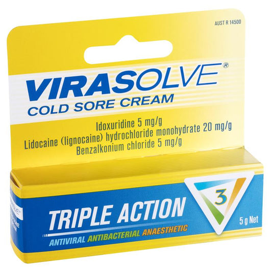 Virasolve Cold Sore Cream - 5g Triple Action Relief-Auzzi Store