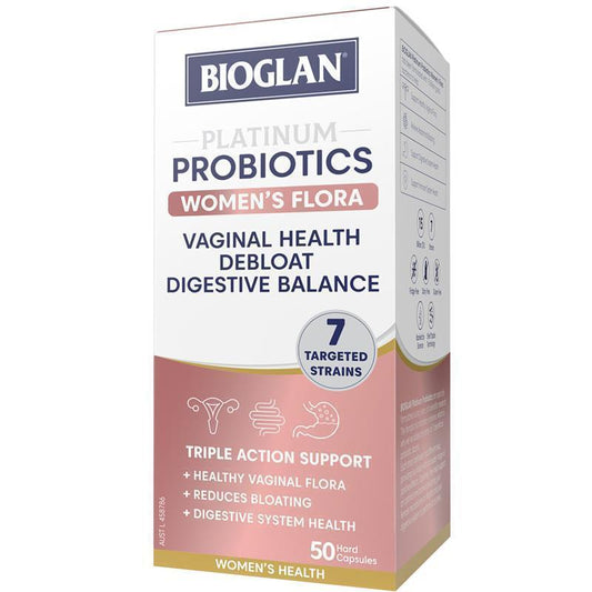 Bioglan Platinum Women's Flora Probiotics 50 Capsules 15B CFU 7 Strains
