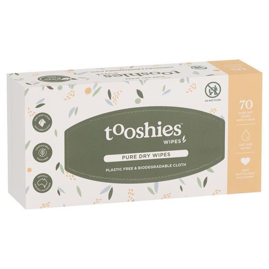 Tooshies Dry Wipes - 70 Pack