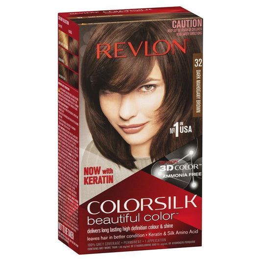 Revlon ColorSilk 32 Dark Mahogany Brown - Ammonia-Free Hair Color-Auzzi Store