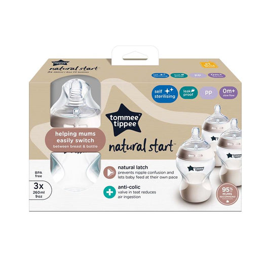 Tommee Tippee Natural Start 260ml Bottles - 3 Pack