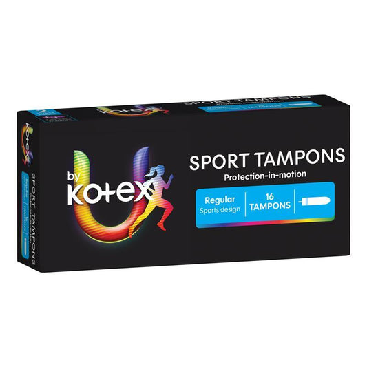U By Kotex Sport Regular Tampons 16-tempons, 11g Absorbency with Gym Pouch - Auzzistore