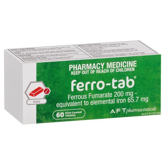 Ferro-Tab Iron Supplement 200mg, 60 Film-Coated Tablets