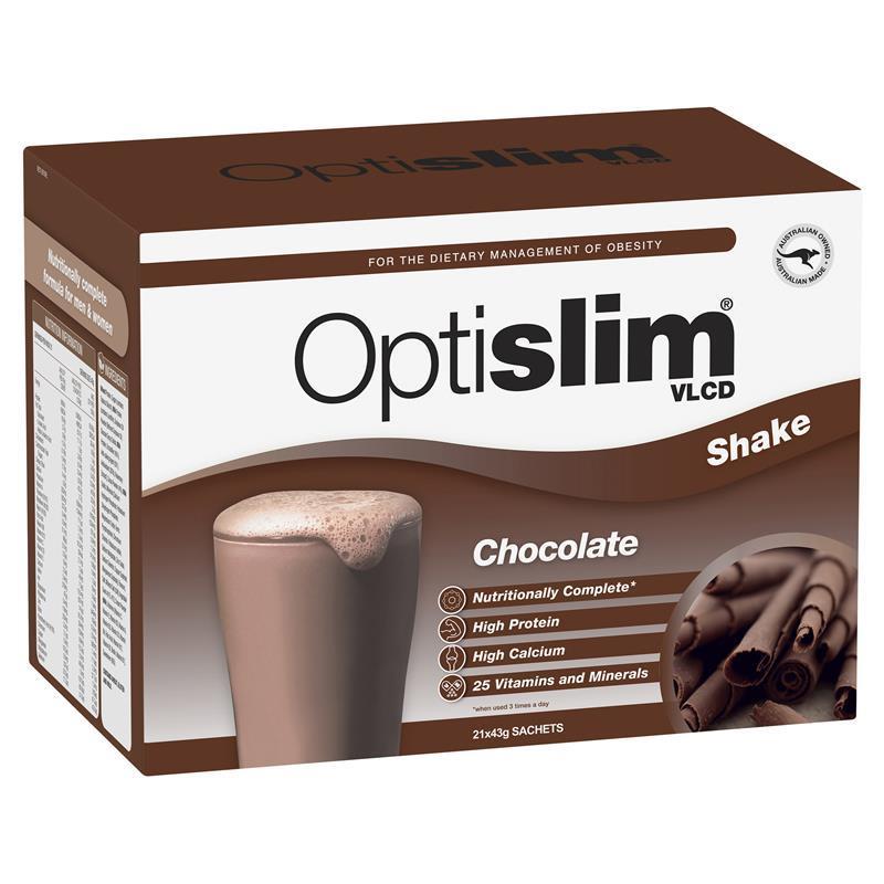 Optislim VLCD Meal Replacement Shake Chocolate 21x43g Sachets - Nutritionally Balanced Weight Management-Auzzi Store