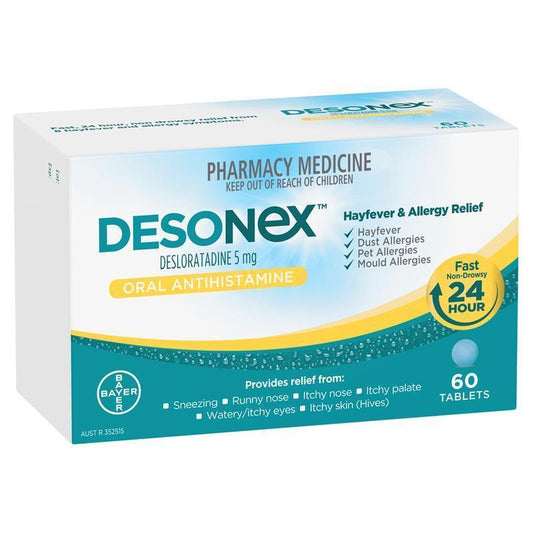 Desonex Allergy & Hayfever Tablets 5mg - 60 Tablets for Fast Relief