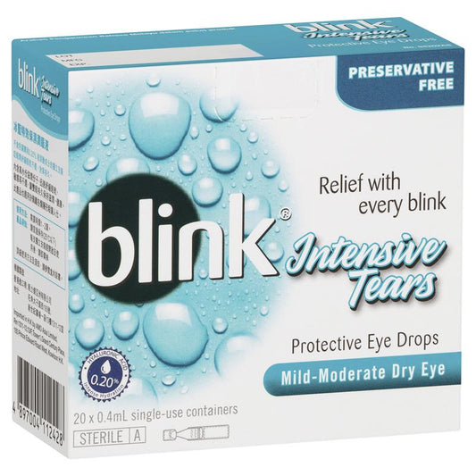 Blink Intensive Tears - 0.4 mL x 20 Vials - Auzzi Store
