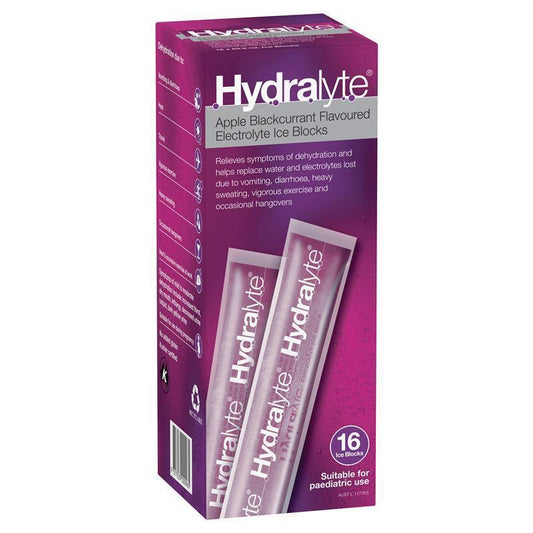 Hydralyte Rehydration Ice Blocks Apple Blackcurrant 16 Pack - Refreshing Hydration-Auzzi Store