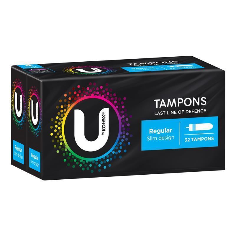 U by Kotex Regular Slim Tampons 32 Pack – Medium Flow Protection