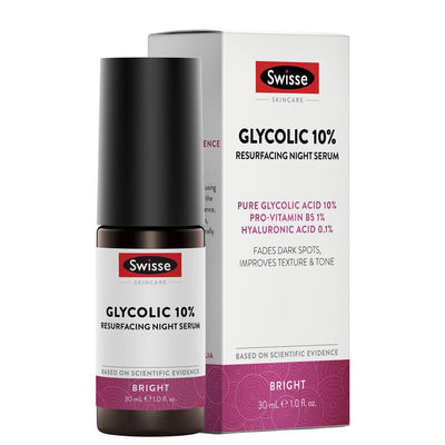 Swisse Skincare Glycolic 10% Resurfacing Night Serum - 30ml