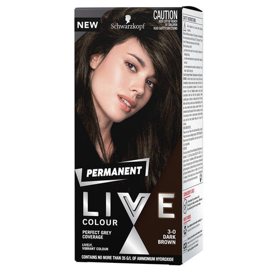 Schwarzkopf Live Colour Permanent Dark Brown Hair Dye - 50ml