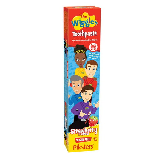Piksters The Wiggles Toothpaste Sugar Free Strawberry Ages 2-5 96g - Fun Dental Care for Kids