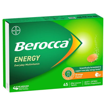 Berocca Energy Orange 45 Effervescent Tablets - Energize Your Day