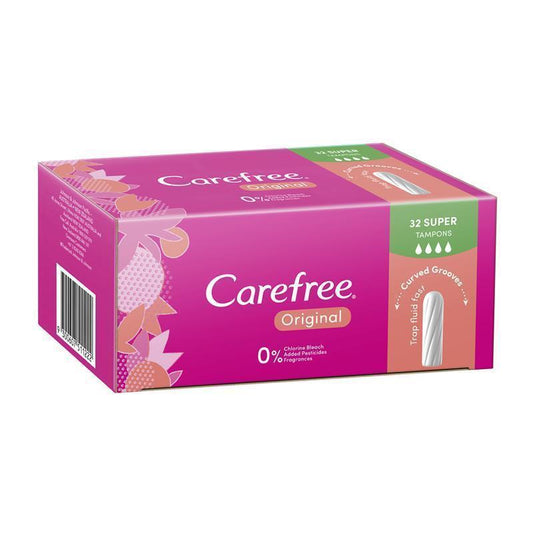 Carefree Original Fragrance Free Super Tampons 32 Pack - Ultimate Protection for Heavy Flow-Auzzi Store