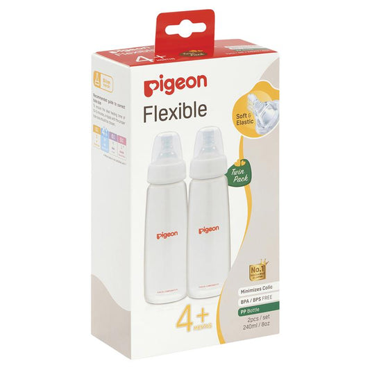 Pigeon Flexible Peristaltic PP Bottle Twin Pack - 240ml-Auzzi Store