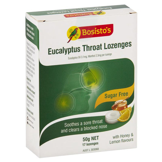 Bosisto's Eucalyptus Throat Lozenges - 50g (17 Lozenges)-Auzzi Store