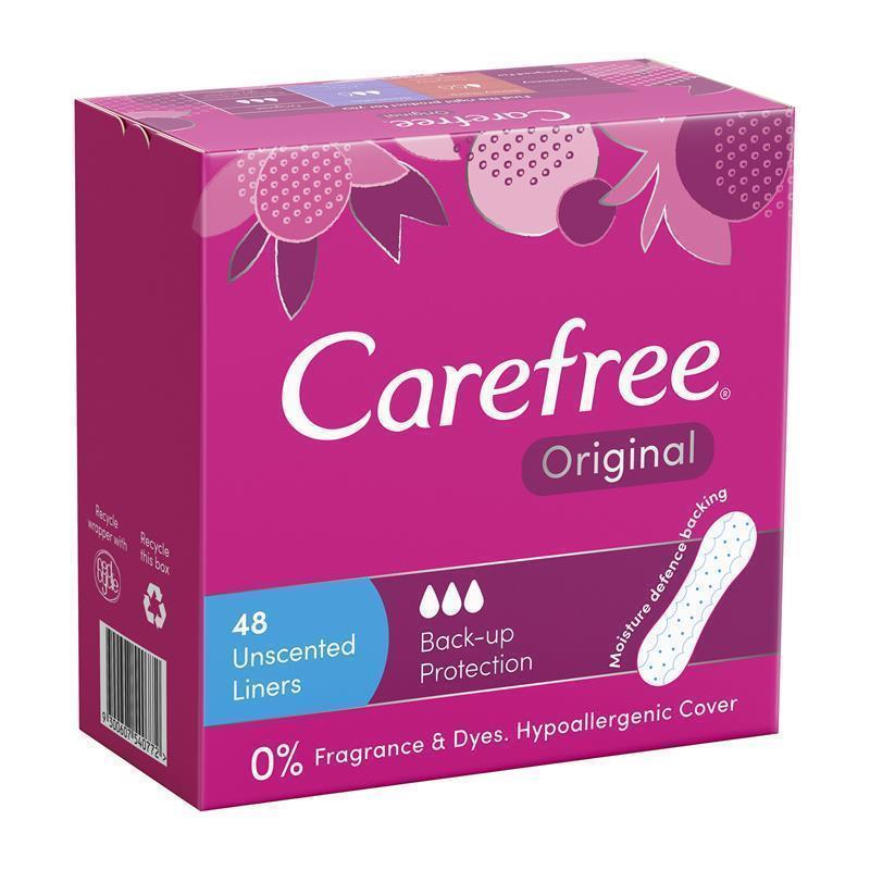 Carefree Original Unscented Panty Liners 48 Pack - Freshness & Comfort-Auzzi Store