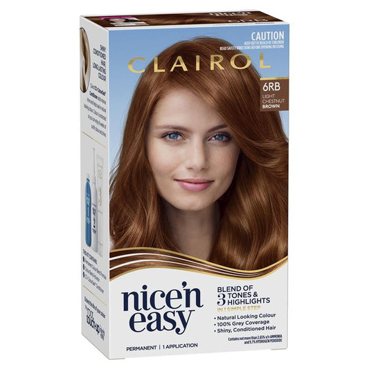 Clairol Nice N Easy 6RB Light Chestnut Brown Permanent Hair Colour - 173g