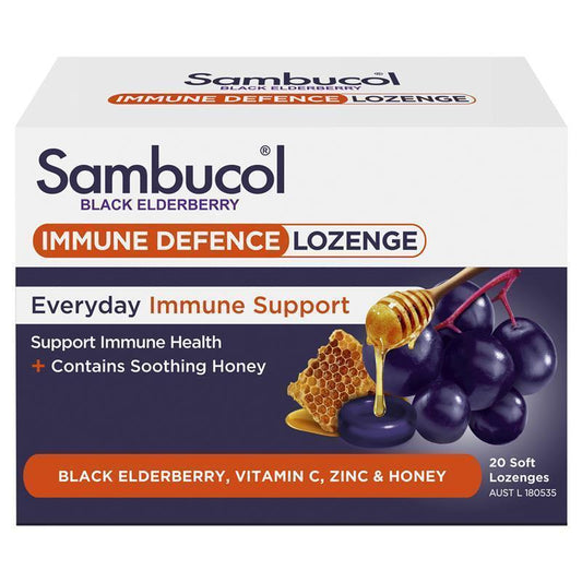 Sambucol Immune Defence - 20 Throat Lozenges for Daily Immune Support-Auzzi Store