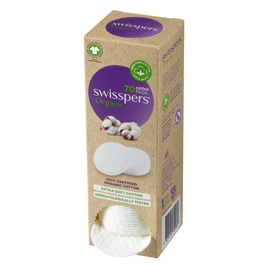 Swisspers Organic Round Cotton Pads Eco Dispenser 70 Pack - Gentle and Eco-Friendly – view 2