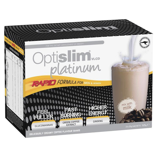 Optislim VLCD Platinum Coffee Shake - 21x25g Sachets-Auzzi Store