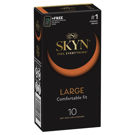 SKYN Large Non-Latex Condoms 10 Pack – Ultra Smooth Polyisoprene