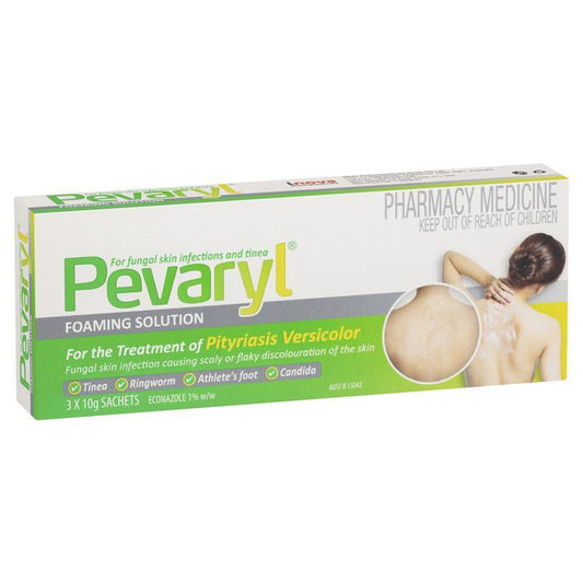 Pevaryl Foaming Solution 1% - 3 x 10g Sachets-Auzzi Store