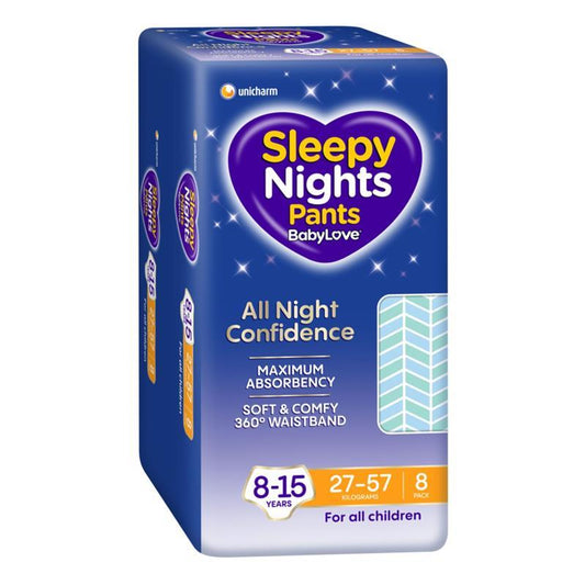 BabyLove SleepyNights Pants 8-15 Years (27-57kg) - 8 Pack-Auzzi Store