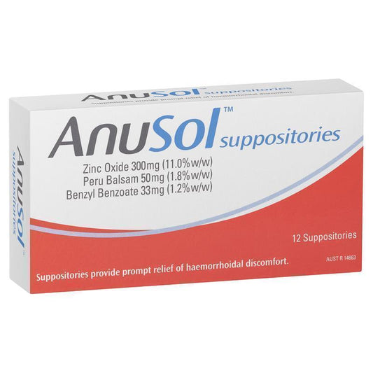 Anusol Suppositories for Haemorrhoidal Relief - 12 Count-Auzzi Store
