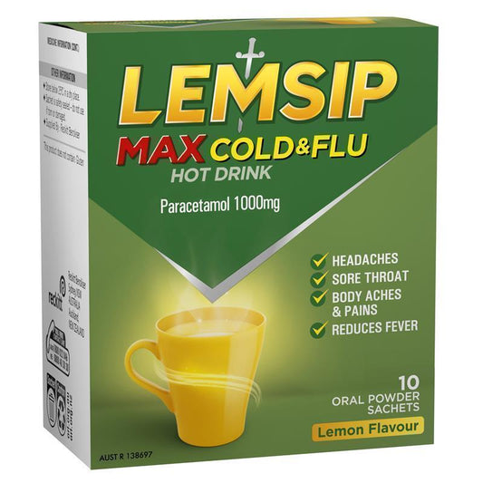 Lemsip Max Cold and Flu Multi Lemon 10pk - Soothing Relief for Cold & Flu Symptoms-Auzzi Store