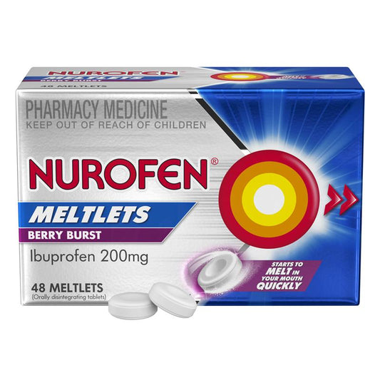 Nurofen Meltlets Pain Relief - Berry Burst 200mg, 48 Pack – view 2